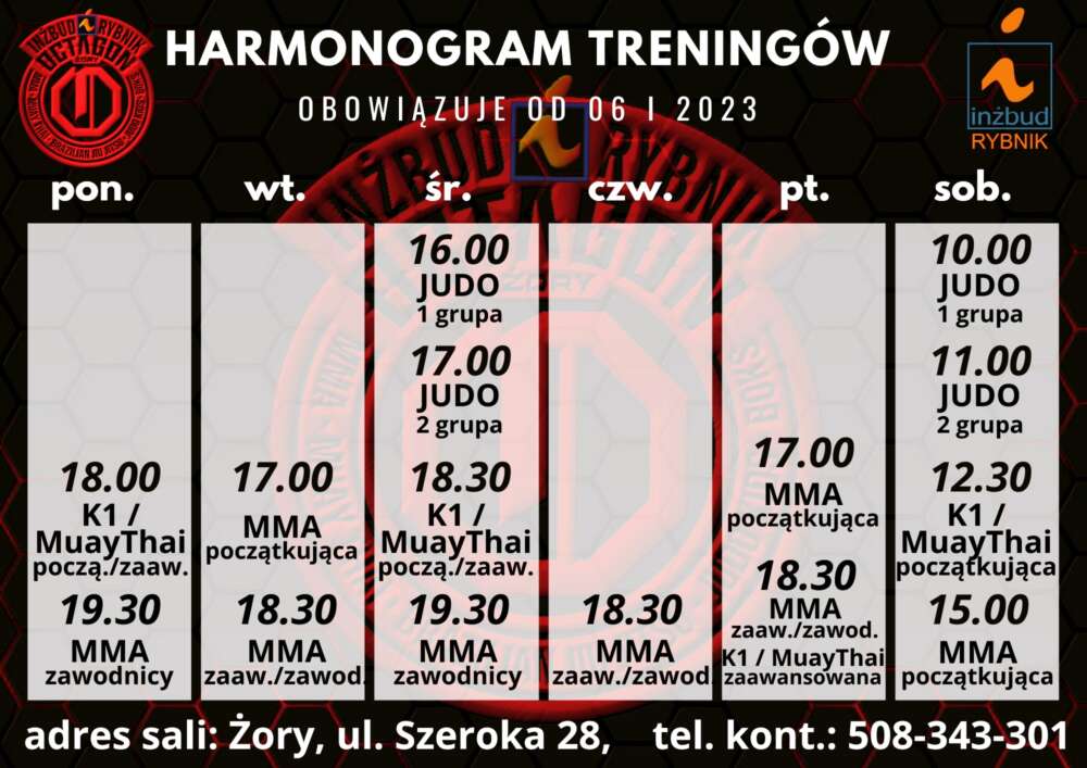 Harmonogram treningów