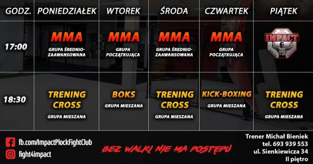 Harmonogram treningów