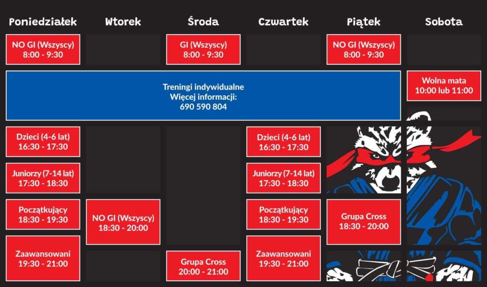 Harmonogram treningów
